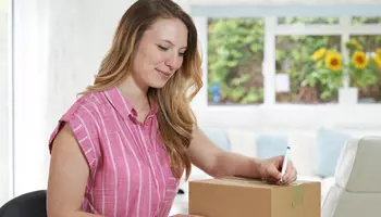 woman returning a parcel