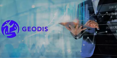 Man working on supply chain management with geodis logo