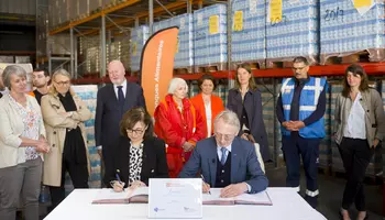 Left – Marie-Christine Lombard  Right – Claude Baland, President of the Food Banks network