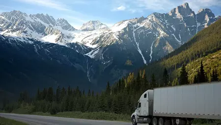 Truck and mountains