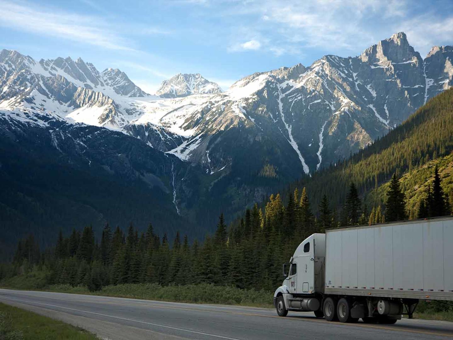 Truck and moutains